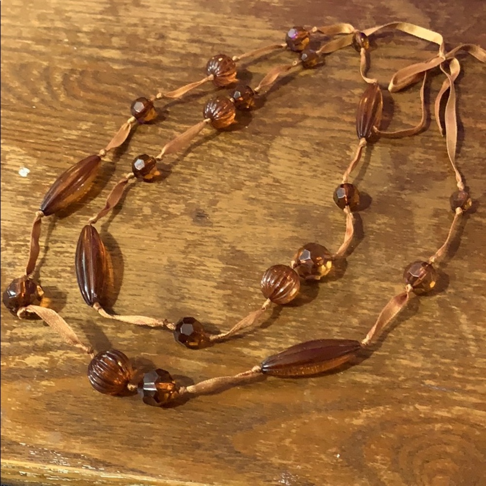 Brown Beaded Layering Necklace